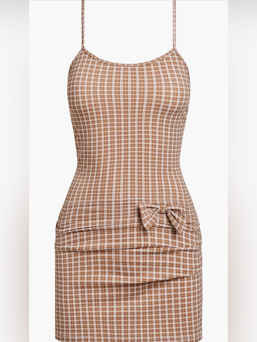 ✨New✨ Lioness Intuition Bow Check Minidress, Adjustable Straps, Large - Picture 2 of 5